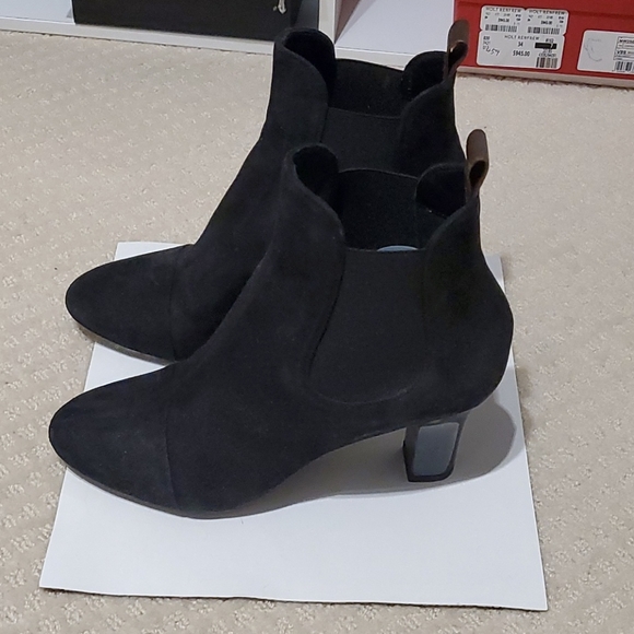 SOLD Louis Vuitton Suede Monogram Ankle Booties - Picture 3 of 8